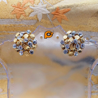 Sipress 日本進口小浮誇金色閃亮水鑽夾式耳環