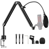 Aokeo Bracket Desktop Adjustable Suspension Arm Scissors Compact Microphone Professional Media Streaming Dubbing Recordings