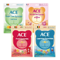 10包組ACE 水果Q軟糖隨手包 (水果/字母/無糖/酸熊)-無糖48g 10包