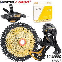 LTWOO MTB 12 Speed golden Groupset 1X12 Shifter Carbon cage Rear Derailleur ZTTO 12S11- 52T gold K7 Cassette 12V Chain Current