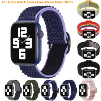 Band For Apple Watch Band 44mm 42mm 40mm 38mm Wristband Bracelet iWatch Series 3 4 5 Se 6 Adjustable Braided Nylon Loop Strap