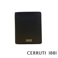 【Cerruti 1881】頂級義大利小牛皮6卡短夾皮夾 CEPU05433M(黑色 贈送禮提袋)