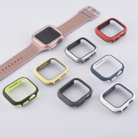 Dual Color Case For Apple Watch series 6 5 4 SE 44mm 40mm waterproof Screen Protector Accessorie Bumper for iWatch series 6 5 4