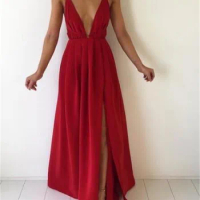 Bowith Long Evening Dress Ladies Prom Elegant Wedding Party Gown Dress for Women Christmas Gift V Neck Formal Occasion Beach