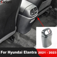Car Armrest Box Rear Seat Air Vent Outlet Cover Trim For Hyundai Elantra Avante 2021 2022 2023 Carbon Fiber Interior Accessories