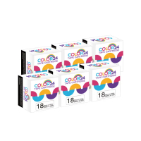 【Color24】6入組 LC-5WBN / LK-5WBN 一般系列 白底黑字 副廠 相容標籤帶_寬度18mm