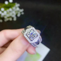 muscular power ring flashing moissanite gemstone ring engagement ring wedding shiny better than diamond engagement ring wed gift