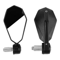 Motorcycle Folding Round Rear View Mirrors &amp; Mirror Adaptor ATV Universall Rotating Wing Convex Handlebar Scooter Side Mirror