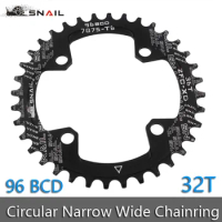 SNAIL Mountain Bike 32T 34T 36T Round Chain ring Crankset 96BCD Ultralight Alloy MTB Bicycle Circle Chainwheel