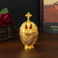 European style hollow incense burner home indoor aromatherapy burner creative soothing retro office ornaments agarwood metal per