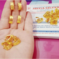 Anting jepit dewasa ukir emas perhiasan perak asli 925 lapis emas