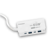 【Palladium 帕拉丁】UB-08 氮化鎵閃充延長線 65W 四插分接器 智慧分流 自動斷電(2孔Type-A+2孔Type-C)