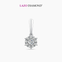 LAZO DIAMOND Six Prong Setting Illusion Halo Diamond Pendant in 375/9K White Gold