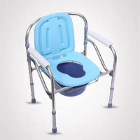 Multifunction Portable Folded Adult Commode Chair Elderly Pregnant Woman Stainless Steel Bathroom Toilet Seat