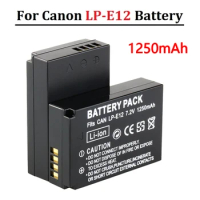 Camera Battery 1250mah LPE12 LP-E12 LP E12 for Canon Rebel SL1 100D Kiss X7 EOS-M EOS M M2 EOS M10 M50 M100 Digital Batteries