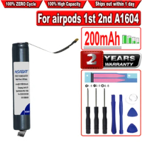 HSABAT 2pcs/lot 200mAh GOKY93mWhA1604 Battery for airpods 1st 2nd A1604 A1523 A1722 A2032 A2031 for air pods 1 for air pods 2