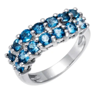 London Blue Topaz Rhodium Over Sterling Silver Ring