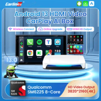 Carlinkit UHD Android 13.0 TV Box Wireless CarPlay &amp;Android Auto Adapter Qualcomm 8-Cores HDMI Video Output Smart CarPlay AI Box
