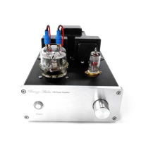 12AX7+FU32 3W*2 stereo fever low power tube power amplifier ET-1A, 1 channel RCA input, frequency response: 20-30KHz ± 2db
