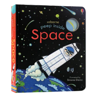 Usborne Peep Inside Space, Children's books aged 3 4 5 6, English Popular science picture books, 9781409599142