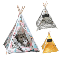 【Life365】貓窩 狗窩 三角寵物帳篷 寵物睡墊 寵物帳篷 寵物窩 寵物屋 印地安帳篷(RS1215)