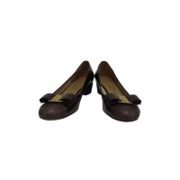 【二手名牌BRAND OFF】SALVATORE FERRAGAMO 菲拉格慕 棕色 牛皮 Varina 高跟鞋 #6B