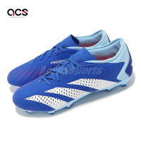 adidas 足球鞋 Predator Accuracy 3 L FG 男鞋 藍白 抓地 偏硬草地 運動鞋 愛迪達 GZ0015