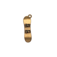 Abadon Metal Alloy Antique Golden Snowboard Skate Board Charms For Skating Lovers Bracelet Necklaces Making Souvenir Gift