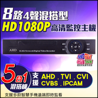 監視器攝影機 KINGNET AHD 1080P 8路主機DVR 8路4聲 支援AHD/TVI/CVI/960H/IPC 1080P DVR