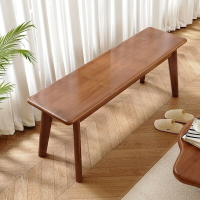 全實木長條凳簡約現代臥室原木床尾凳原木客廳餐桌凳子軟包換鞋凳