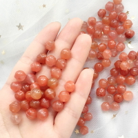 天然冰飄南紅小鈴鐺珠散珠子 diy配珠配飾配件 辟邪紅色瑪瑙飾品