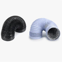 120-180mm PVC Aluminum Tube Air Ventilation Pipe Hose Flexible Exhaust Duct 1.5/2/3m for Air System Vent Dryer Condenser Vent