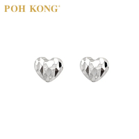 POH KONG 375/9K White Gold Heart Earring