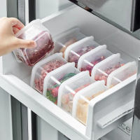 【Dagebeno荷生活】食品級PP材質透明條紋保鮮盒 冷凍肉類食材分裝盒-100ml一組(共4入)