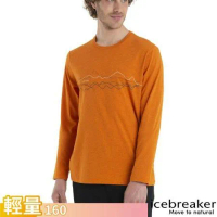 【Icebreaker】男 Central Classic 圓領長袖上衣(山巒重疊)IB0A56S7-865 柚橘