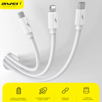 Awei CL-120 3 in 1 Fast Charging Cable Type C 2A USB Extension Lightning Date Cable For Mobile Phone Cables