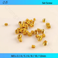 5/10/20/50pcs M3 Grade 12.9 Gold Titanium Plating Grub Screw Set Screw Hex Hexagon Socket Allen Cup Point Grub Screw Set Bolt