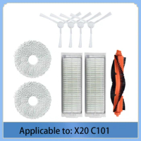 Main Brush + Side Brush + HEPA Filter/Mop Cloth Compatible with Xiaomi Mijia X20 C101 Robot Vacuum Cleaner