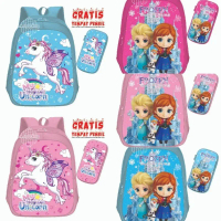 LQ | TAS KARAKTER GRATIS DOMPET Tas Anak Ransel Anak Tas Ransel Sekolah PAUD TK SD Karakter UNICORN 