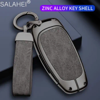 Zinc Alloy Car Key Cover Case Shell Holder For Hyundai Santa Fe Dn8 Tucson Hybrid NEXO NX4 Atos Prime Solaris Sonata Accessories