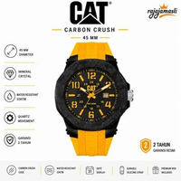 Caterpillar CAT LV.161.21.137 LV.161.27.137 Jam Tangan Pria Carbon Crush Luminous Carbon Bezel Rubbe