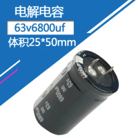 63v6800UF Volume 25x50mm Aluminum Electrolytic Capacitors 6800uf63v 63v6800mf 6800mf63v 63v6800MFD 6800MFD63Volt 10000uf