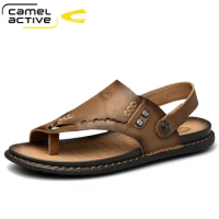 Camel Active New Mens Sandals Genuine Leather Summer Shoes New Beach Men Casual Shoes Outdoor Sandals for man Plus Size 38-44