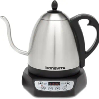 Bonavita 1L Digital Variable Temperature Gooseneck Electric Kettle for Coffee Brew and Tea Precise Pour Control, 6 Preset Temps