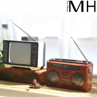 美式復古老式收音機電視機模型擺件客廳酒柜咖啡館裝創意飾品道具