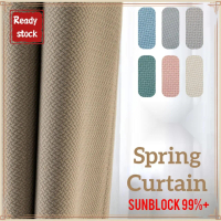 【NEW】99% Blackout Spring  / Hotel  / Linen  / Sunblock  / Heavy Duty Window Drapes batang teleskop l