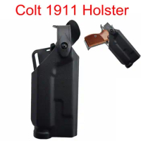Right Hand Military Pistol Colt 1911 Gun Holster With Flashlight Outdoor Hunting Shooting Gun Holster Airsoft Gun Belt Holster