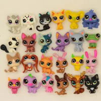 10/15pieces Pet Shop Lps Toys Standing Littlest Short Hair Cat White Pink Glitter kitty Anime Figure Dolls Dragon Ball