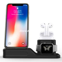 10pcs/lot 4 in 1 Charging Dock for AppleWatch Stand/iPhone Charger/Earbud/Charger and ApplePencil Holder,Desk Charger Station