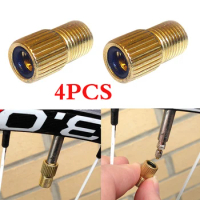 1-4pcs Bicycle Pump Tire Valve Adapter Convert Tire Presta To Schrader Copper Bike Air Valve Adaptor Wheels Nozzle Cycling Tool